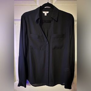 Candies Dress Shirt; Button Down Long Sleeve; 2 Chest Pockets; 100% Polyester